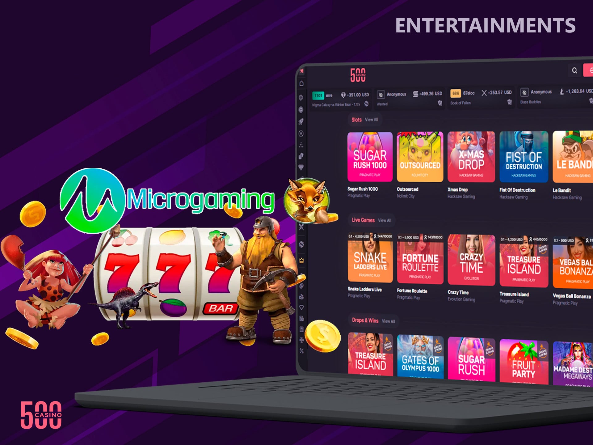 The best 500 Casino games are available to all players who bet with real money