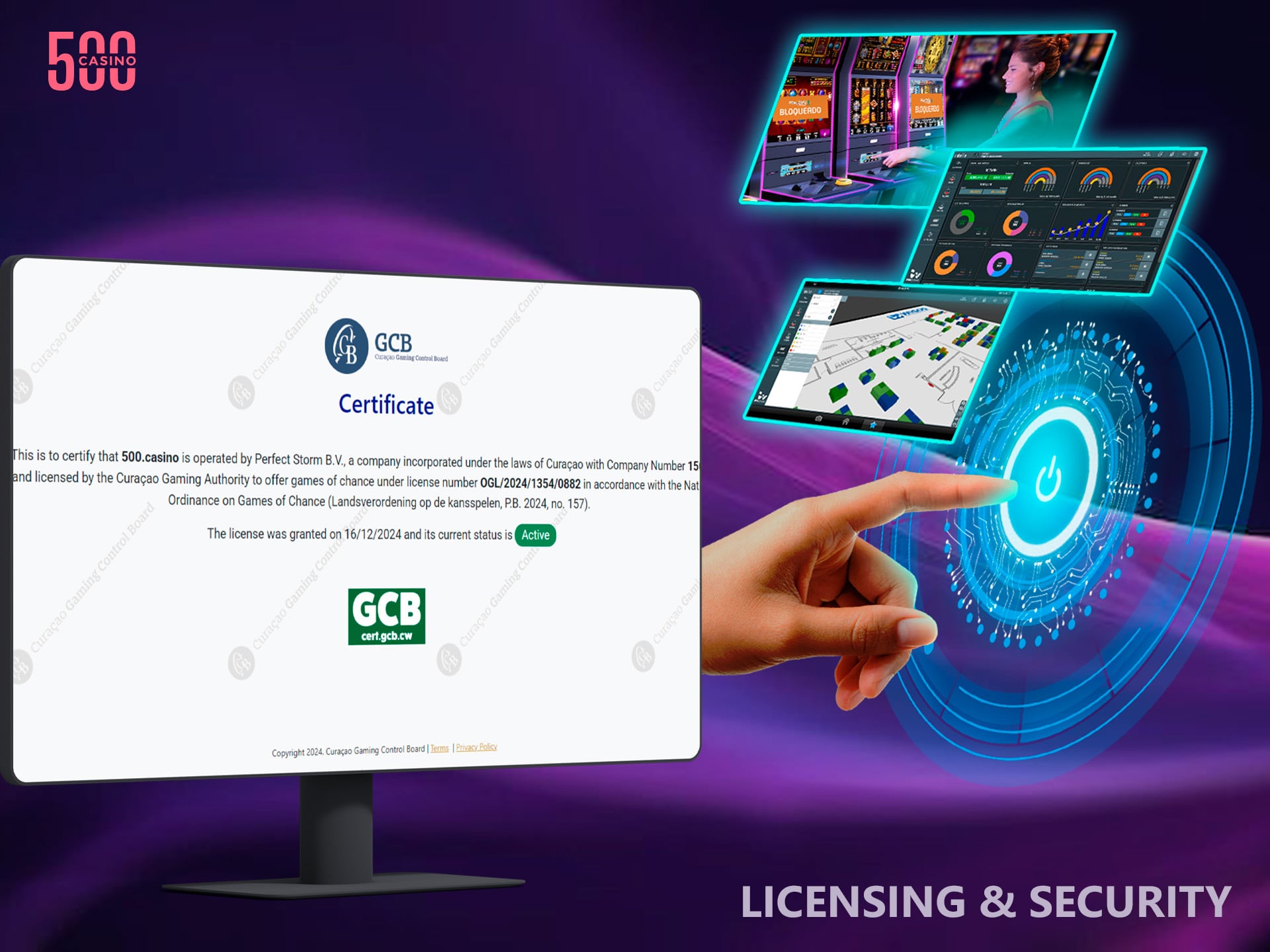 500 Casino is a fully licensed product that is highly secure